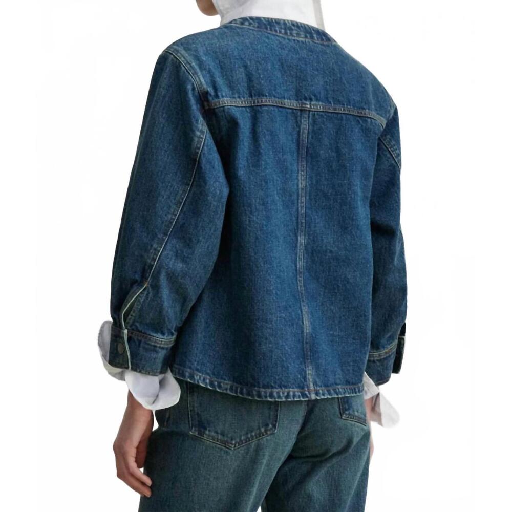 NEW RACHEL COMEY cai denim top in aged indigo - Picture 2 of 3